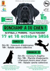 CONCOURS AGILITY RONCHAMP HAUTE SAONE COMMUNICATION ANIMALE PRISCA MELLOUET PLUMES D'ANGES octobre 2026